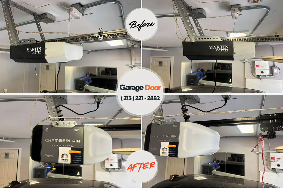 Before and after: garage door repair Van Buren, AR